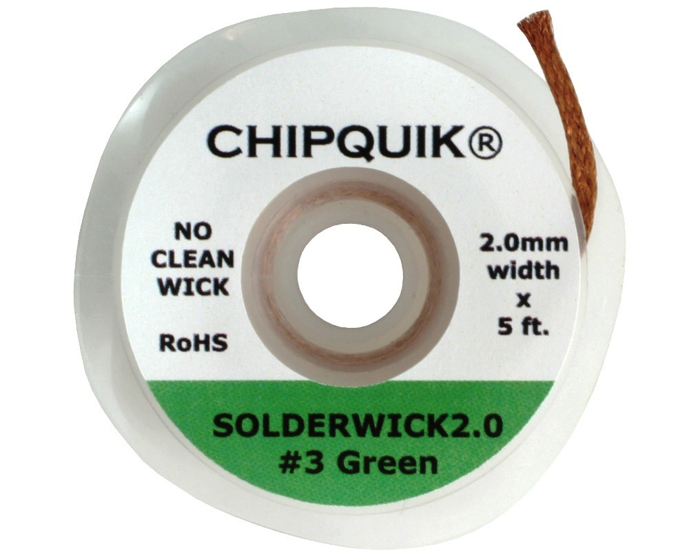 Tresse à déssouder sans nettoyage CHIPQUIK - 2 mm