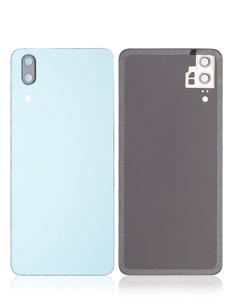 Vitre arrière - avec vitre caméra compatible HUAWEI P20 - Bleu - Sans logo