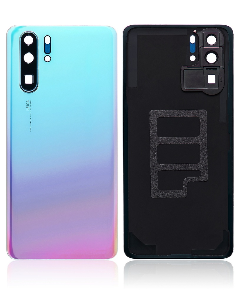 Vitre arrière - avec vitre caméra compatible HUAWEI P30 Pro - Bleu Nacrée