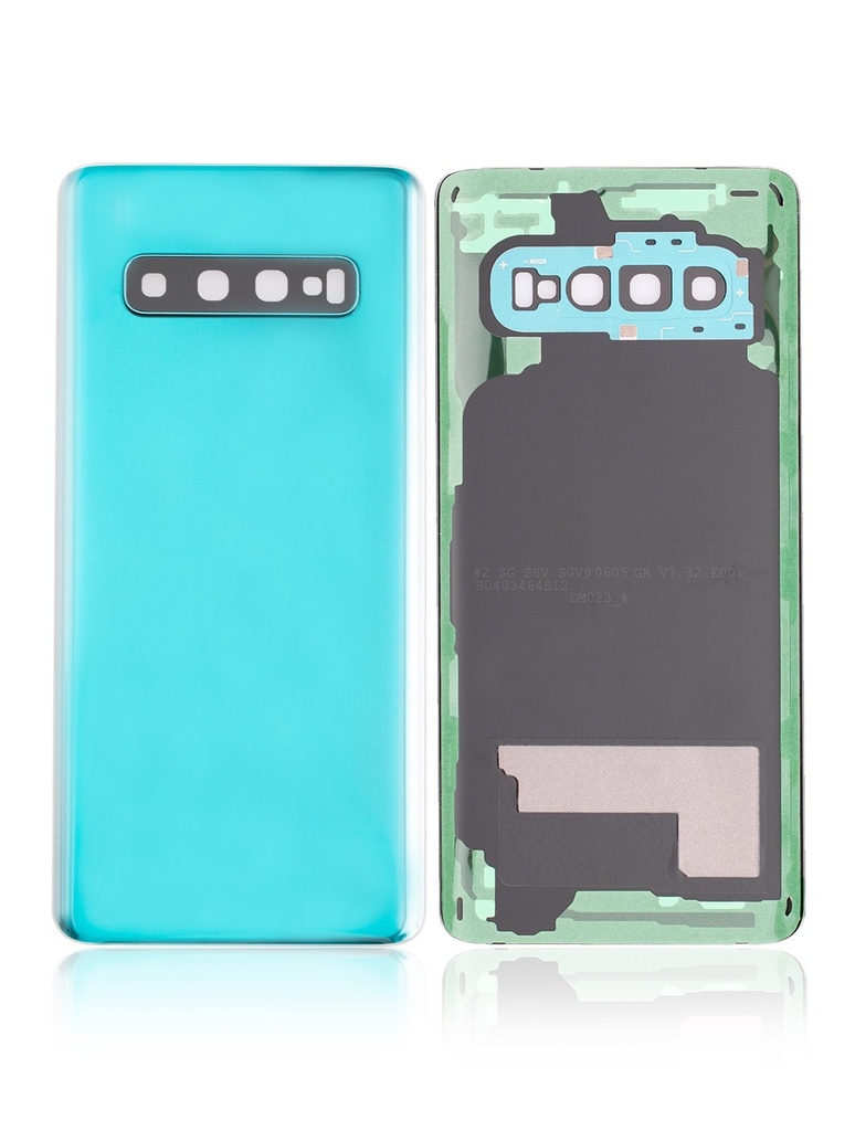 Vitre arrière - avec vitre caméra compatible SAMSUNG S10 - G973F - Vert - Sans logo