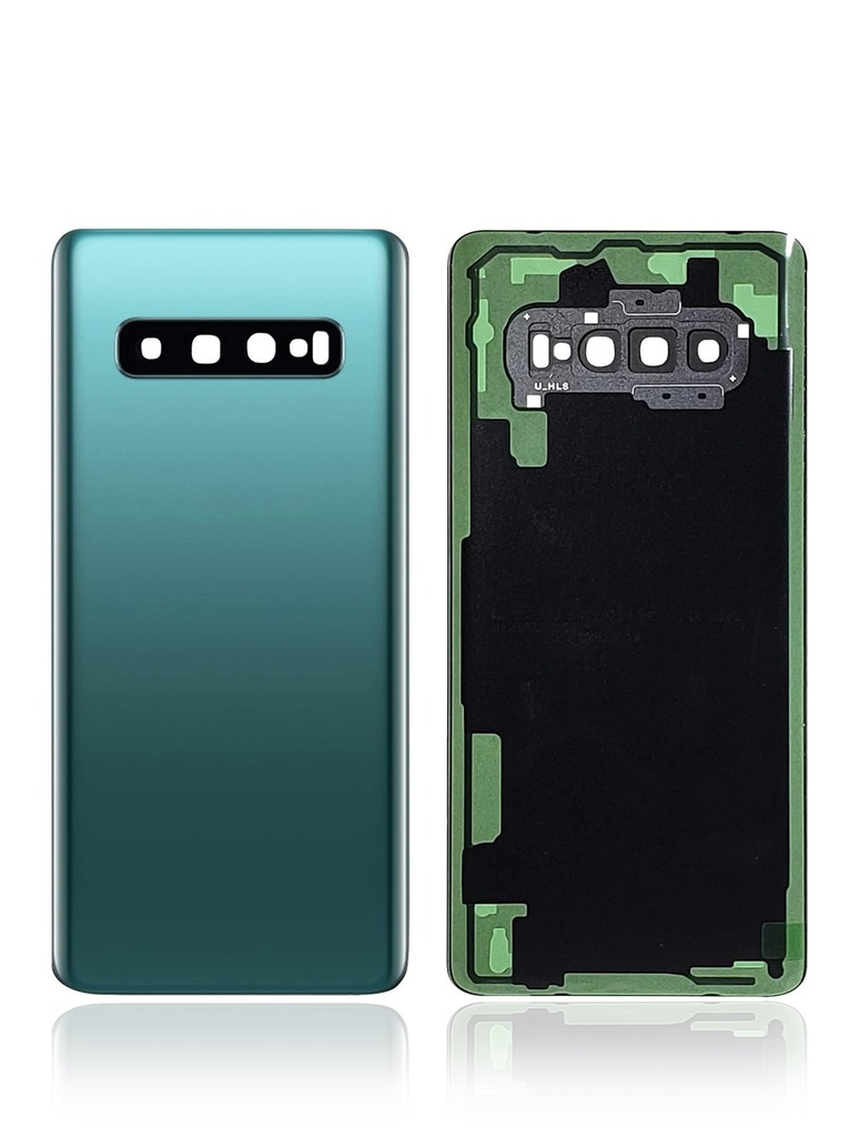 Vitre arrière - avec vitre caméra compatible SAMSUNG S10 Plus - G975F - Vert - Sans logo