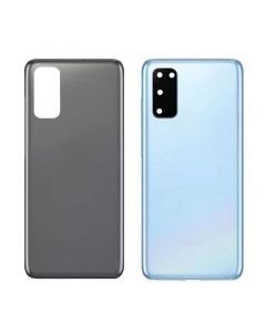 Vitre arrière - avec vitre caméra compatible SAMSUNG S20 - G980F - Bleu - Sans logo