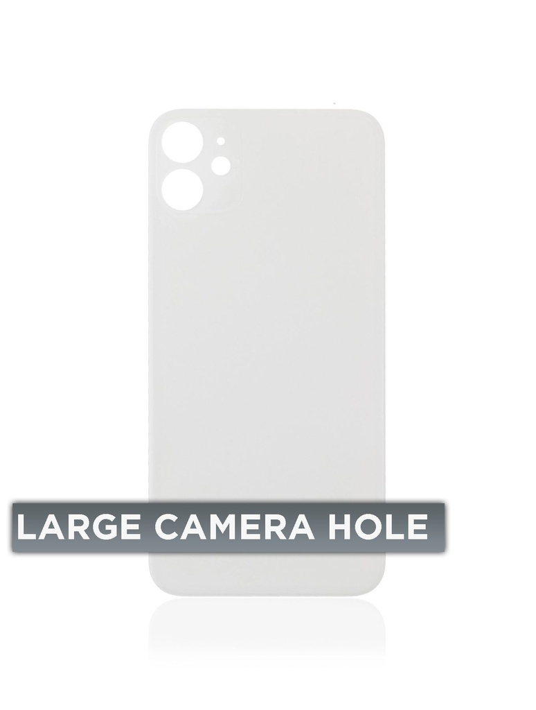 Vitre arrière Pour iPhone 11 - Sans logo - Large Camera Hole - Blanc