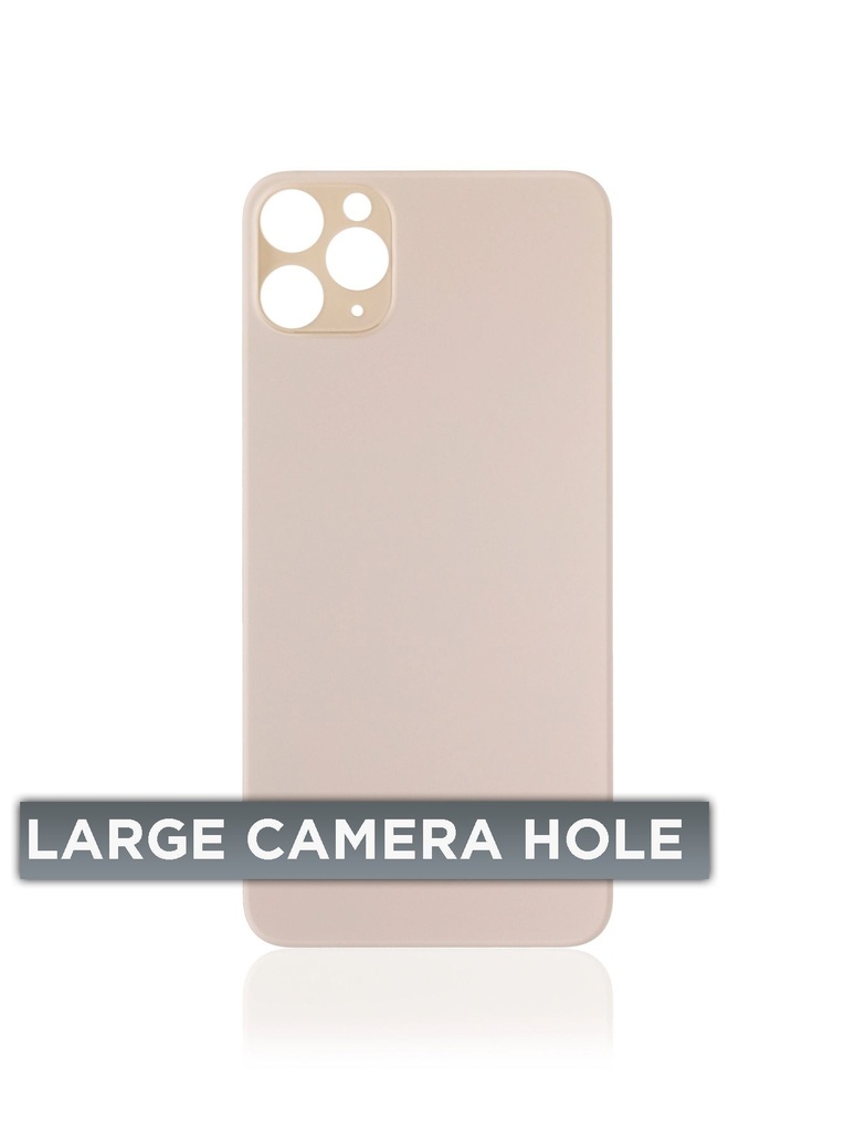 Vitre arrière Pour iPhone 11 Pro Max - Sans logo - Large Camera Hole - Or