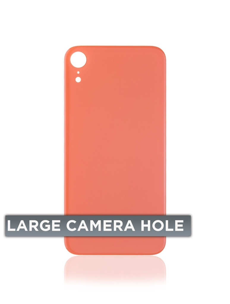 Vitre arrière compatible iPhone XR - Sans logo - Large Camera Hole - Corail