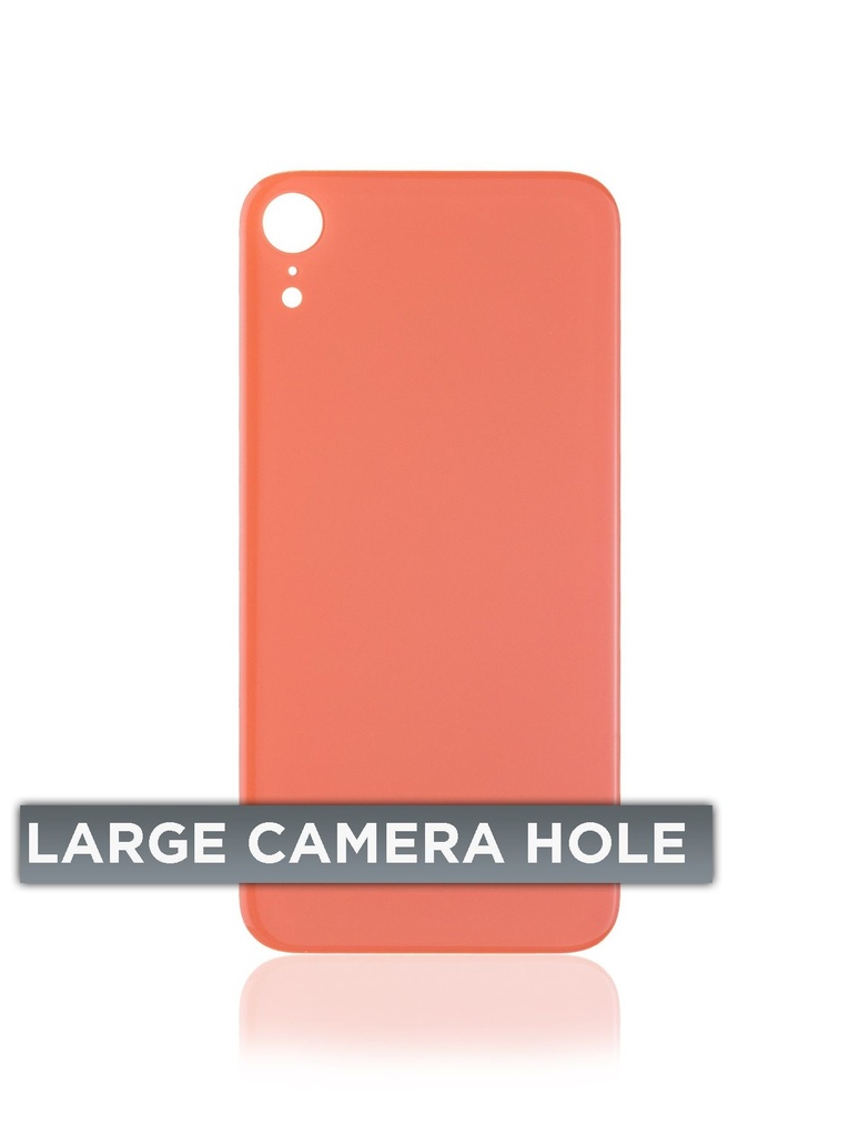 Vitre arrière compatible pour iPhone XR (No Logo / Large Camera Hole) - Corail