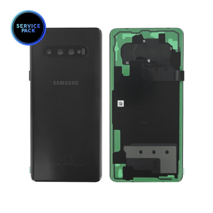 Vitre arrière pour Samsung S10 Plus - SERVICE PACK - Prism Black