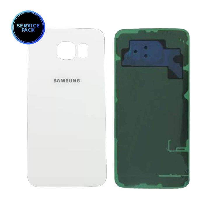 Vitre arrière pour SAMSUNG S6 - G920F - SERVICE PACK - Blanc