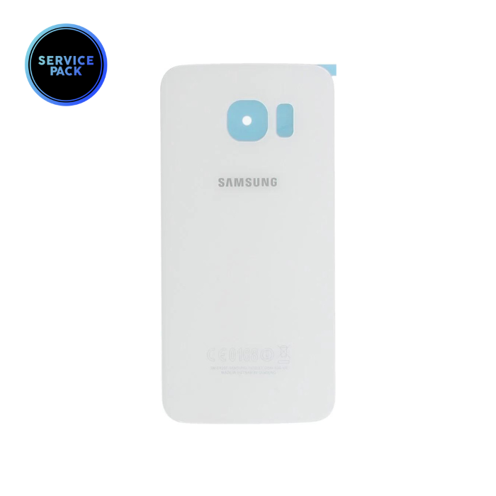 Vitre arrière pour SAMSUNG S6 Edge - G925F - SERVICE PACK - Blanc