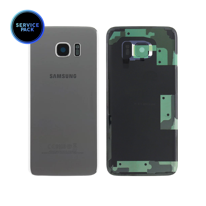 Vitre arrière pour SAMSUNG S7 Edge - G935F - SERVICE PACK - Argent