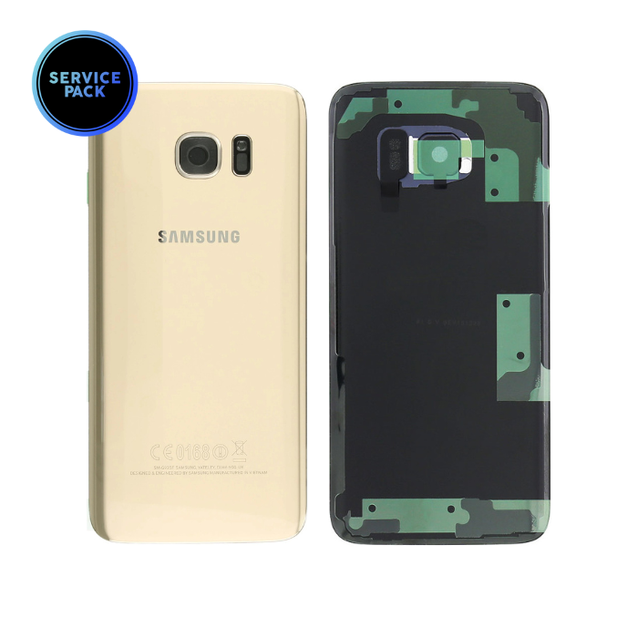 Vitre arrière pour SAMSUNG S7 Edge - G935F - SERVICE PACK - Or