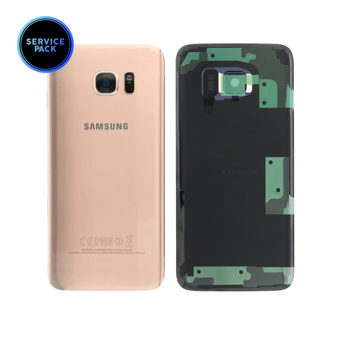 Vitre arrière pour SAMSUNG S7 Edge - G935F - SERVICE PACK - Rose