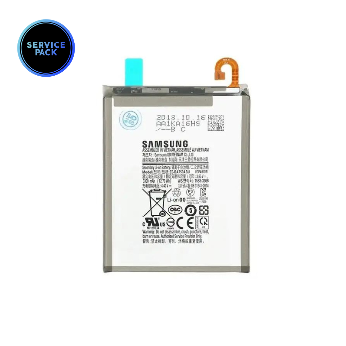 Batterie pour SAMSUNG A10 - A105F - A7 2018 - A750F - SERVICE PACK - EB-BA750ABU