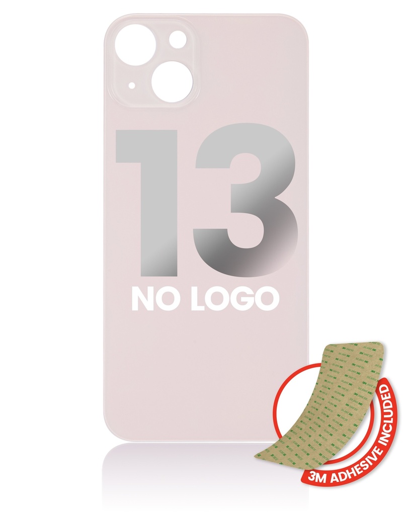 Vitre arrière compatible iPhone 13 - Sans logo - Rose