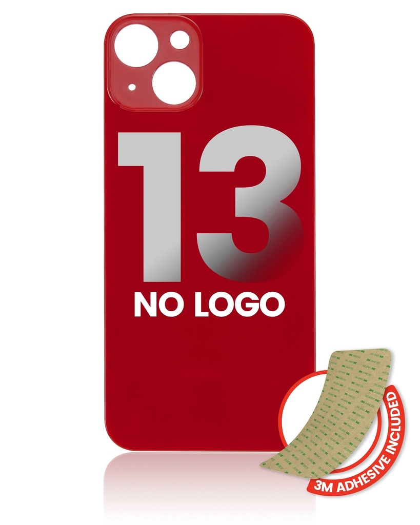 Vitre arrière compatible iPhone 13 - Sans logo - Rouge