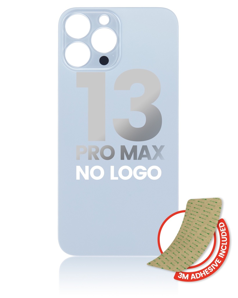 Vitre arrière compatible iPhone 13 Pro Max - Sans logo - Bleu Alpin