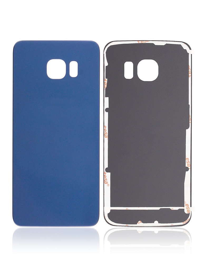 Vitre arrière compatible SAMSUNG S6 Edge - G925F - Bleu - Sans logo