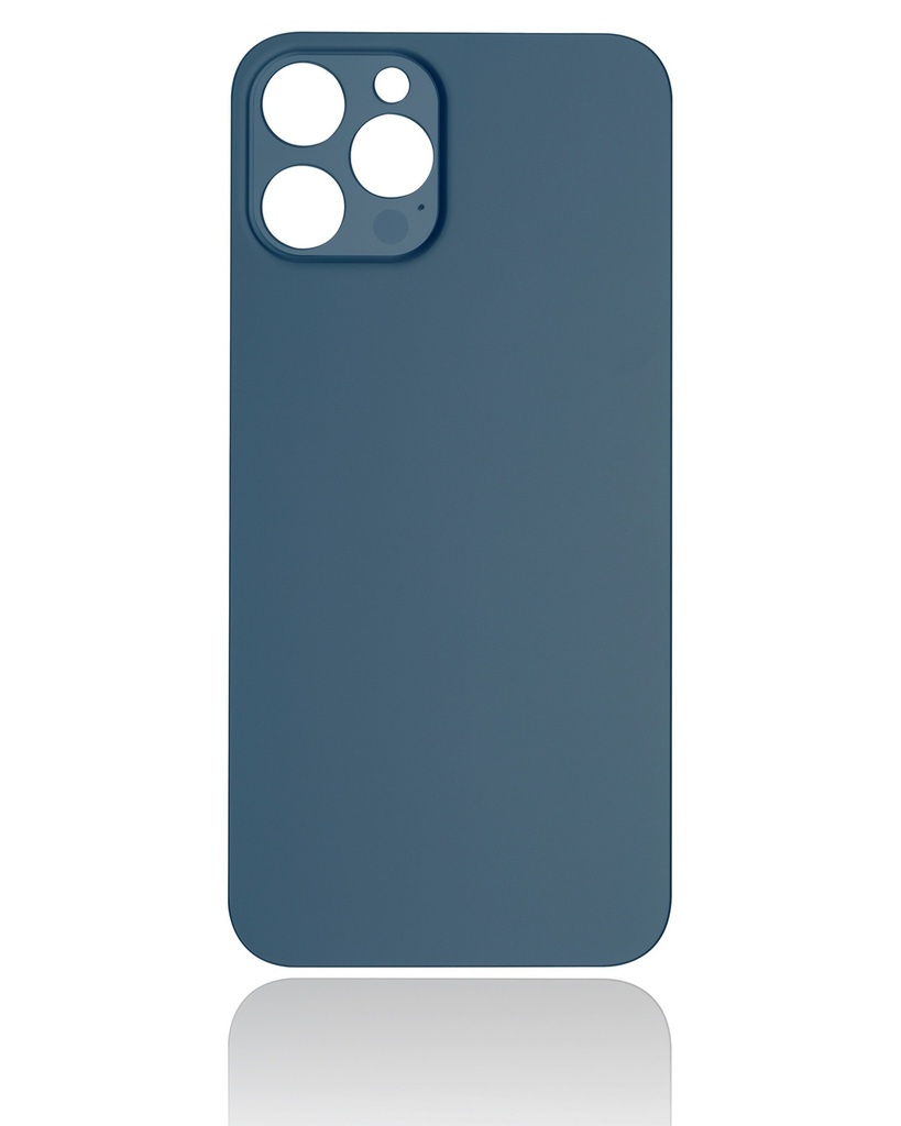 Vitre arrière pour iPhone 12 Pro Max - Sans logo - Large Camera Hole - Bleu Pacifique