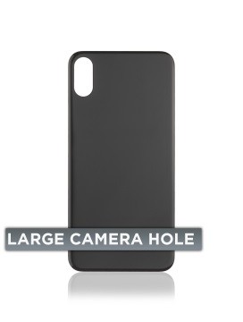 Vitre arrière pour iPhone X - Sans logo - Large Camera Hole - Gris sidéral