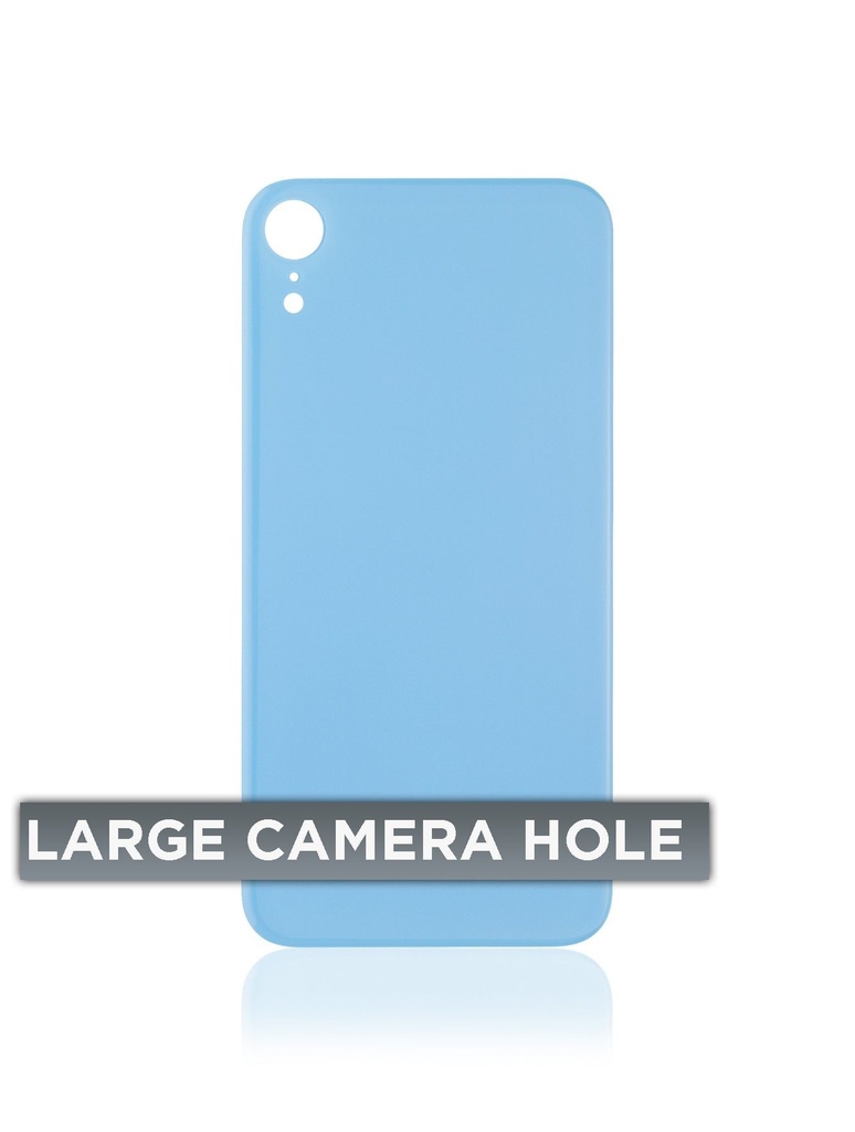 Vitre arrière pour iPhone XR - Sans Logo - Large Ouverture Camera - Bleu