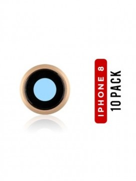 Lentille caméra arrière avec support pour iPhone 8 - Or - Pack de 10