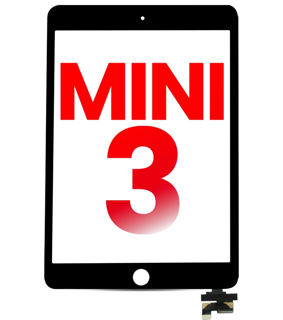 Vitre tactile compatible pour iPad mini 3 - Aftermarket Plus - Noir