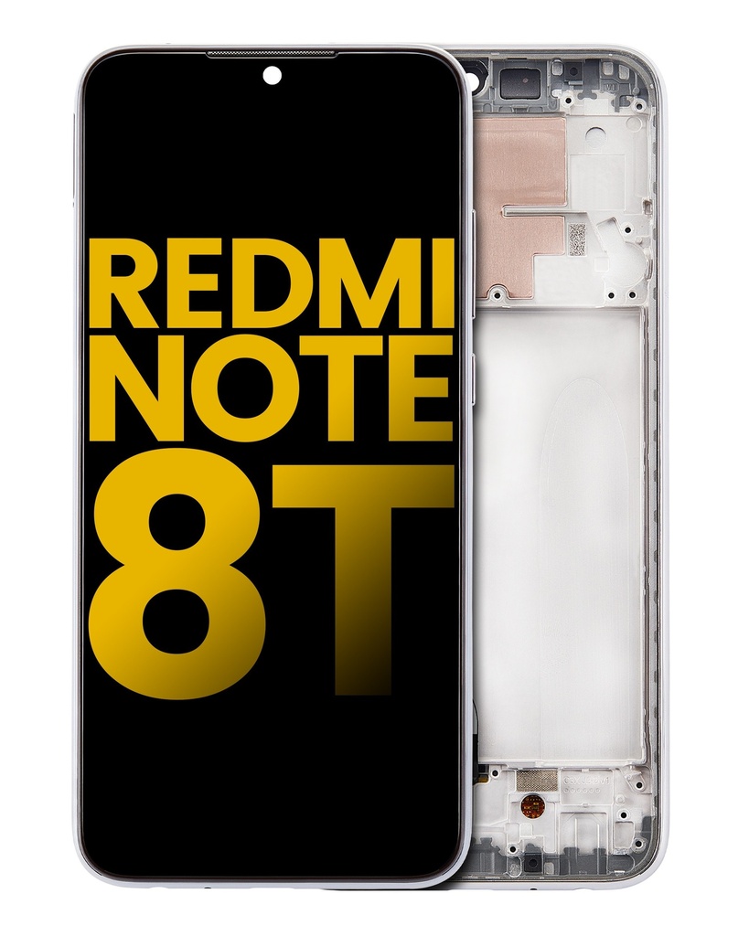 Bloc écran LCD avec châssis compatible Xiaomi Redmi Note 8T - Reconditionné - Blanc Lunaire