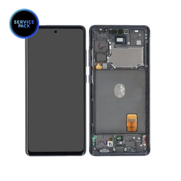 Bloc écran OLED avec châssis pour SAMSUNG S20 FE 5G G781F - SERVICE PACK - Bleu Marine