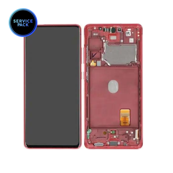 Bloc écran OLED avec châssis pour SAMSUNG S20 FE 5G G781F - SERVICE PACK - Rouge