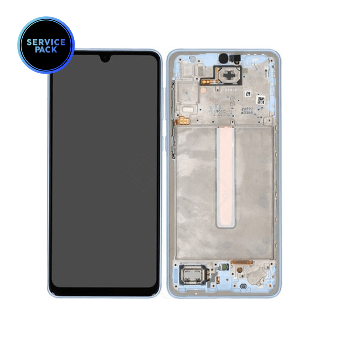 Bloc écran OLED avec châssis pour SAMSUNG A33 5G - A336 - SERVICE PACK - Bleu