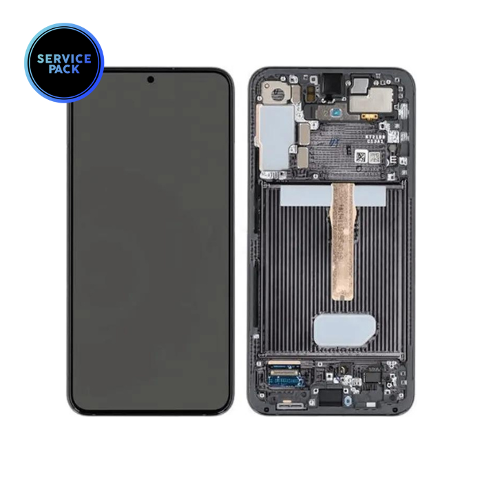 Bloc écran OLED avec châssis pour SAMSUNG S22 Plus - S906 - SERVICE PACK - Noir