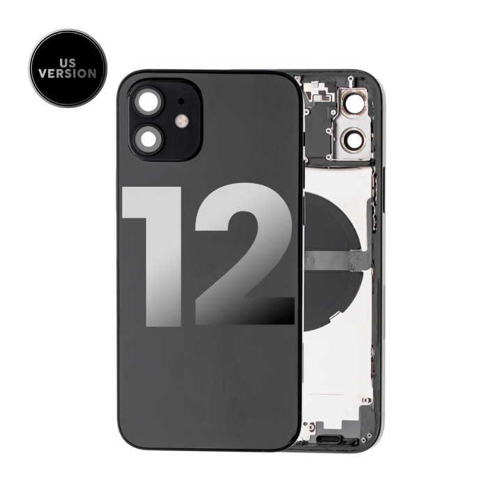 Châssis avec nappes pour iPhone 12 - Grade A - avec logo - Version US - Graphite