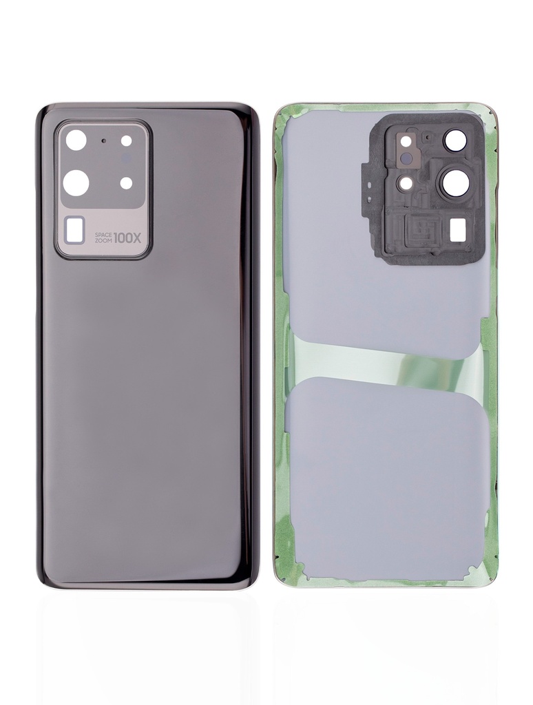 Vitre arrière compatible pour Samsung Galaxy S20 Ultra - Noir Cosmique