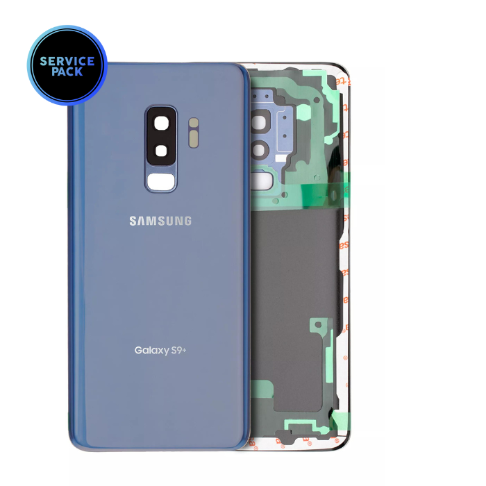 Vitre arrière pour SAMSUNG S9 Plus - Version US - G965F - SERVICE PACK - Bleu corail