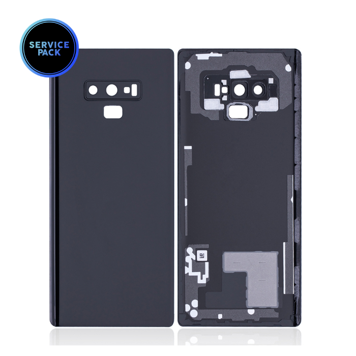 Vitre arrière avec lentille caméra pour SAMSUNG Note 9 - Version US - N960F - SERVICE PACK - Noir Minuit