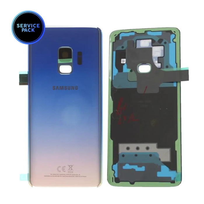 Vitre arrière pour SAMSUNG S9 - Version US - G960F - SERVICE PACK - Bleu corail