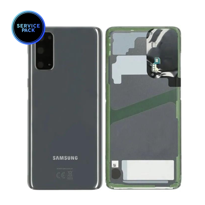 Vitre arrière avec lentille caméra pour SAMSUNG S20 - Version US - G980F - SERVICE PACK - Gris