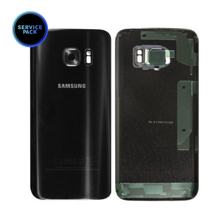 Vitre arrière pour SAMSUNG S7 Edge - Version US - G935F - SERVICE PACK - Noir