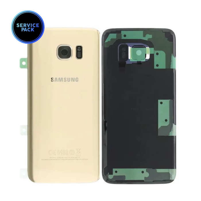 Vitre arrière pour SAMSUNG S7 Edge - Version US - G935F - SERVICE PACK - Or