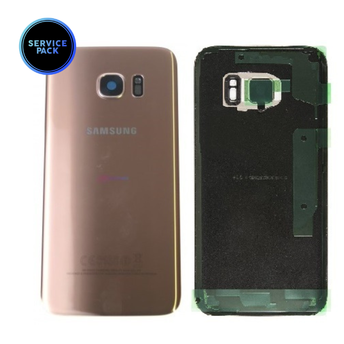 Vitre arrière pour SAMSUNG S7 Edge - Version US - G935F - SERVICE PACK - Rose Gold