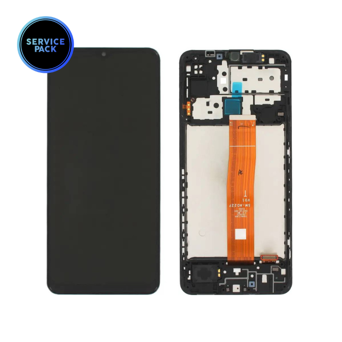 Bloc écran LCD avec châssis - sans batterie - pour SAMSUNG M12 - M127F - SERVICE PACK - Noir