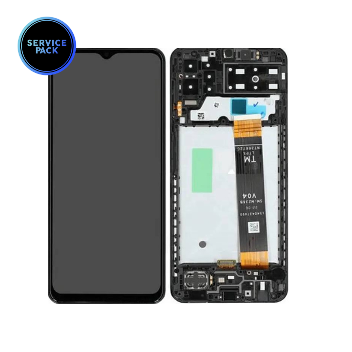 Bloc écran LCD avec châssis pour SAMSUNG A13 - A135F - SERVICE PACK - Noir