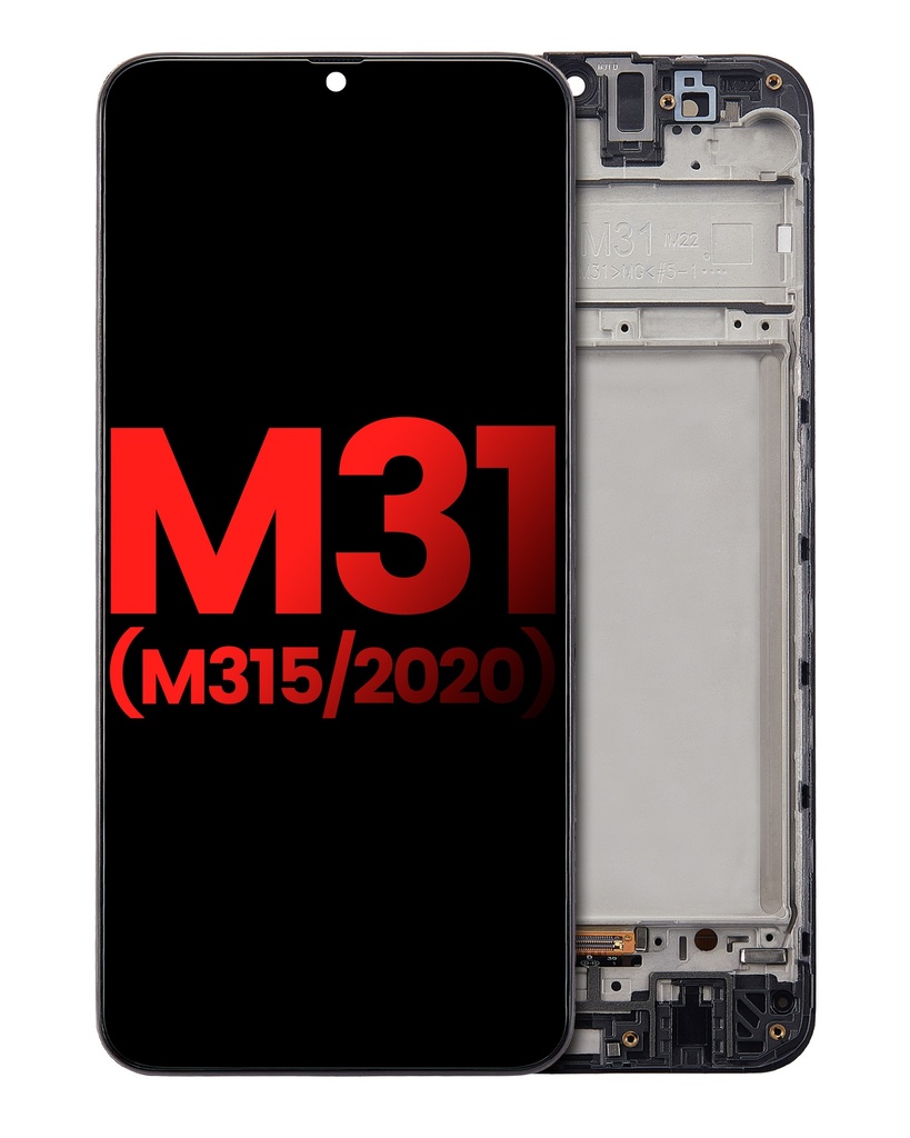 Bloc écran OLED compatible pour SAMSUNG M31 (M315) - Avec châssis - AM PLUS