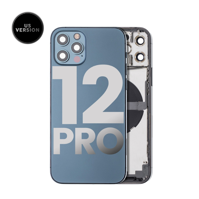 Châssis avec nappes pour iPhone 12 Pro - Grade A - avec Logo - Version US - Bleu