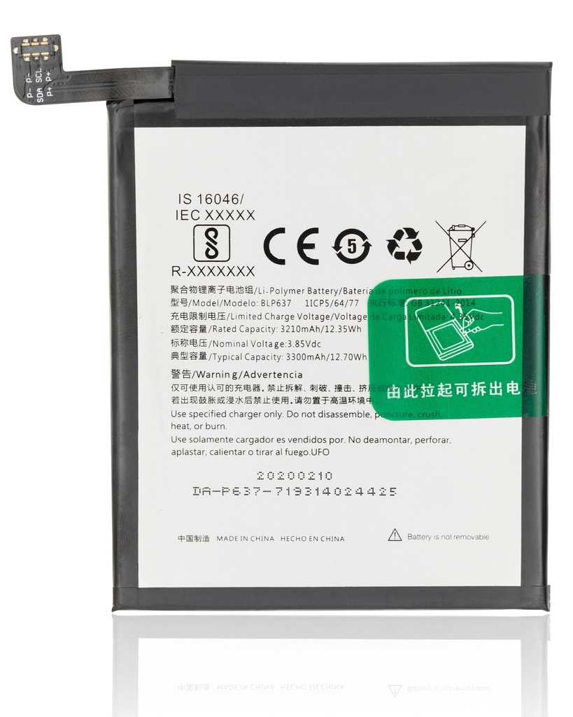 Batterie compatible OnePlus 5 A5000 - OnePlus 5T A5010 - BLP637