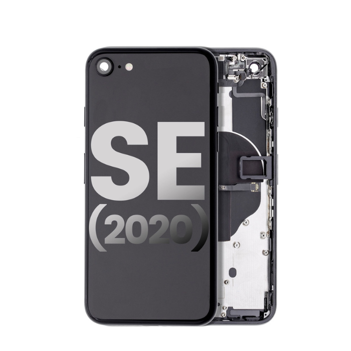 Châssis avec nappes pour iPhone SE 2020 - Grade A - avec logo - Noir