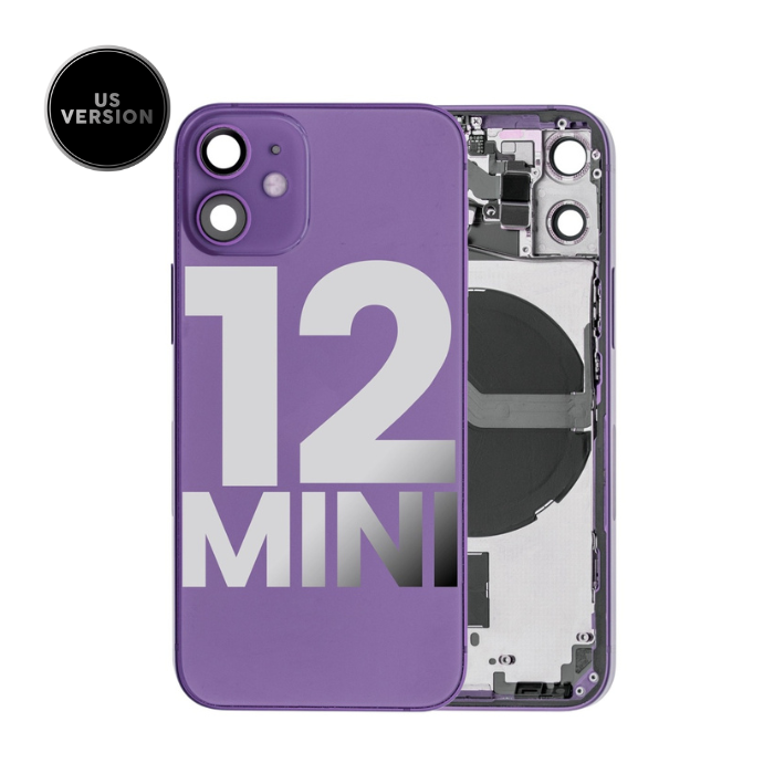 Châssis avec nappes pour iPhone 12 Mini - Grade A - avec Logo - Version US - Mauve