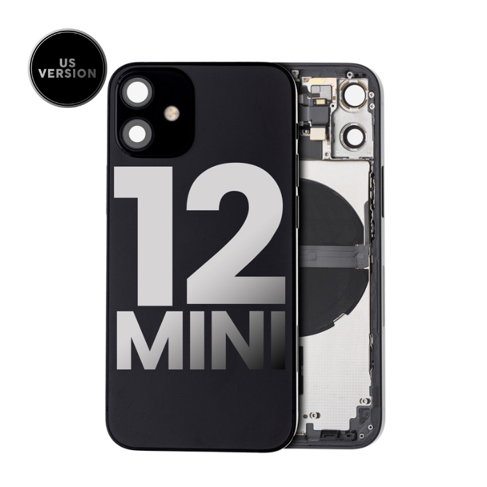 Châssis avec nappes pour iPhone 12 Mini - Grade A - avec Logo - Version US - Noir