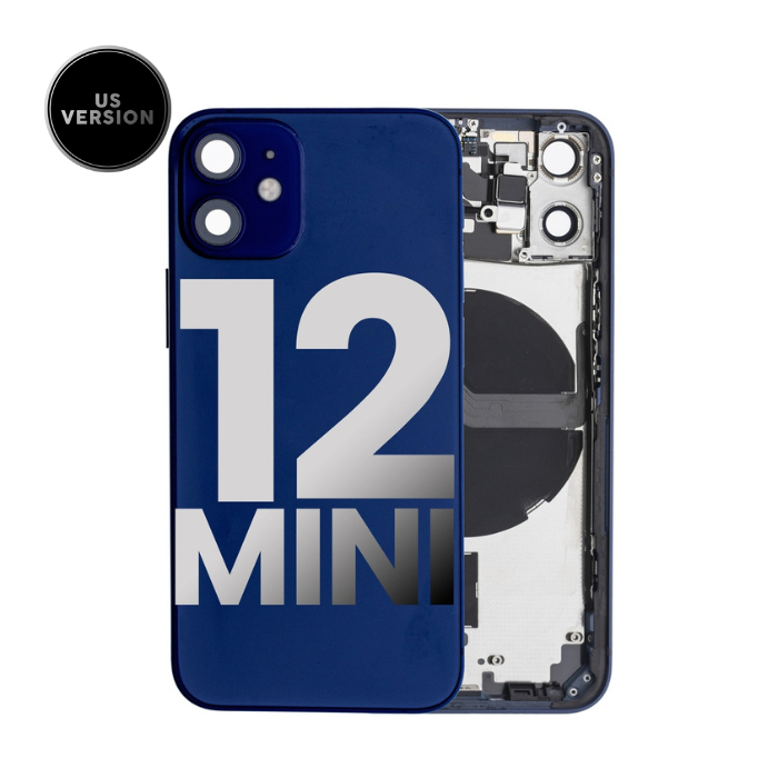 Châssis avec nappes pour iPhone 12 Mini - Grade A - avec Logo - Version US - Bleu