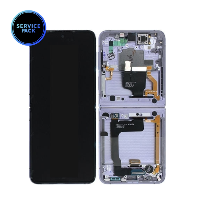 Bloc écran OLED pour SAMSUNG Z Flip 4 - F721 - SERVICE PACK - Lavande